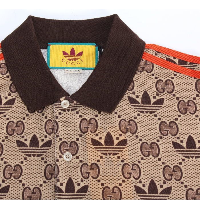 adidas x Gucci アディダス グッチ コラボ 限定 ポロシャツ ブラウン 