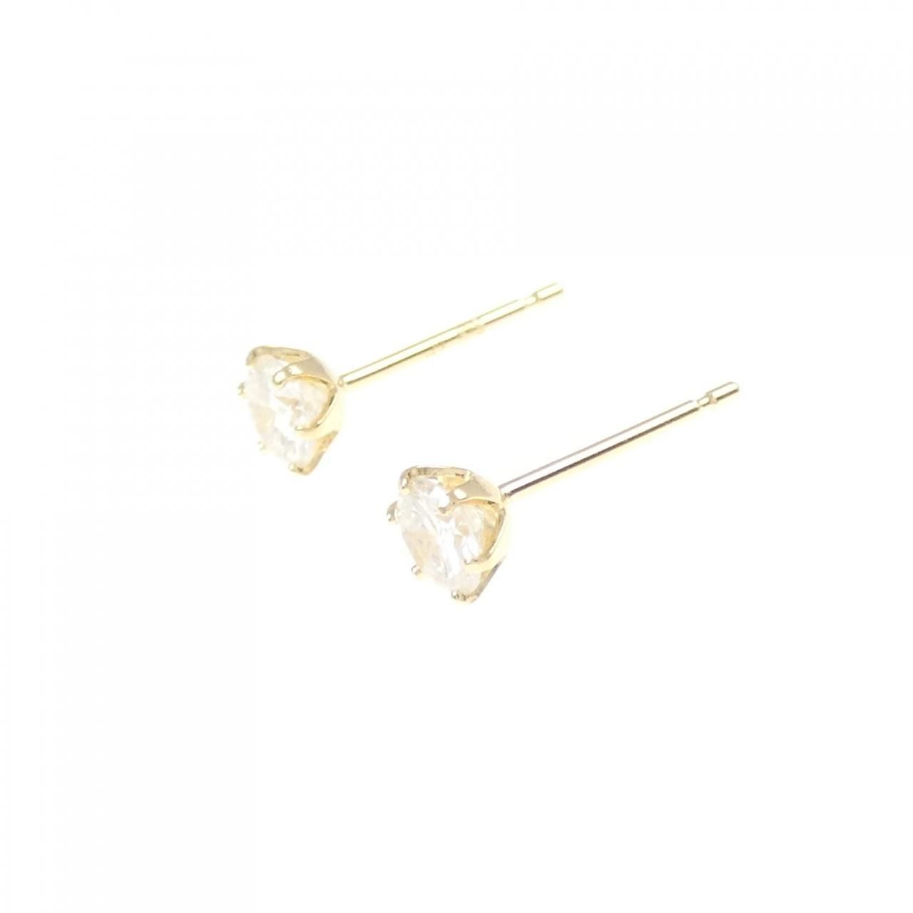 K18YG ソリティア ダイヤモンド ピアス 0.40CT