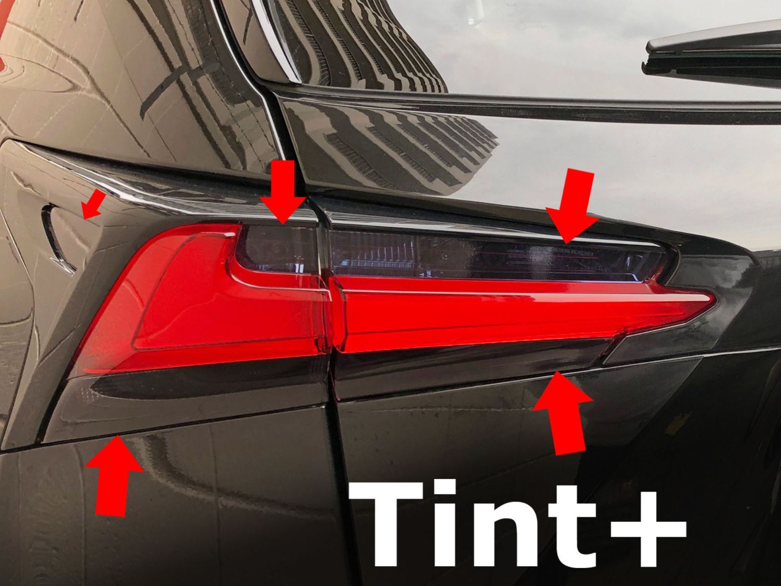 Tint+何度も貼れる レクサスNX200t/NX300h AGZ10/AGZ15/AYZ10/AYZ15 前期 テールランプ スモークフィルム(後期には施工不可) NX 10 レクサスnx Type3 agz10 ayz10 レクサスNX