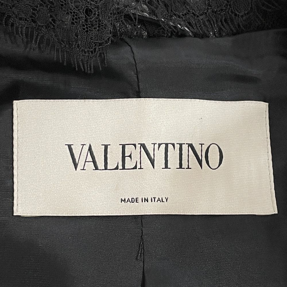 VALENTINO ヴァレンティノ ブラック ラムスキン レース ジップアップジャケット 6 - メルカリ