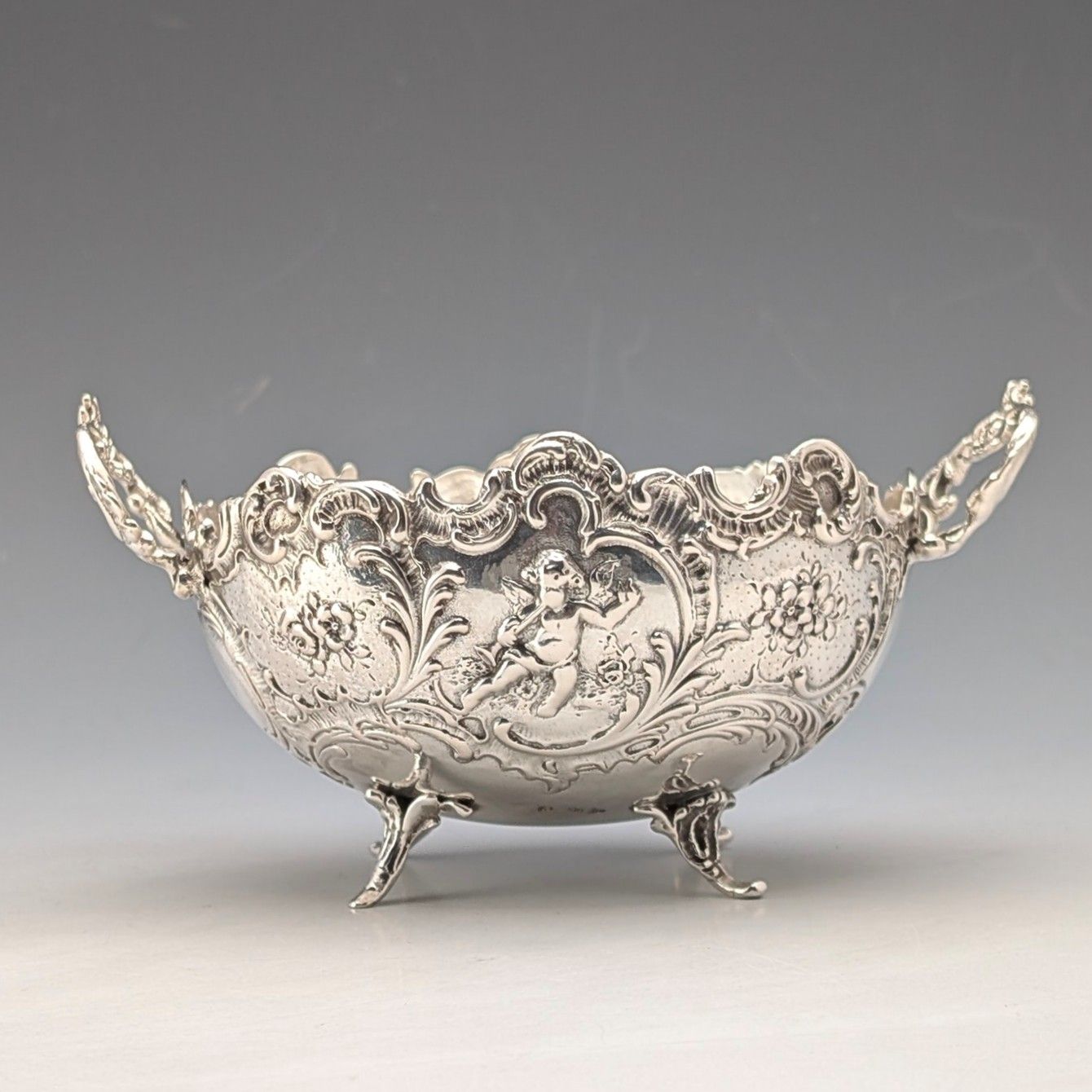 1900年頃 ドイツアンティーク 800シルバー製 2ハンドルボウル 140g 19