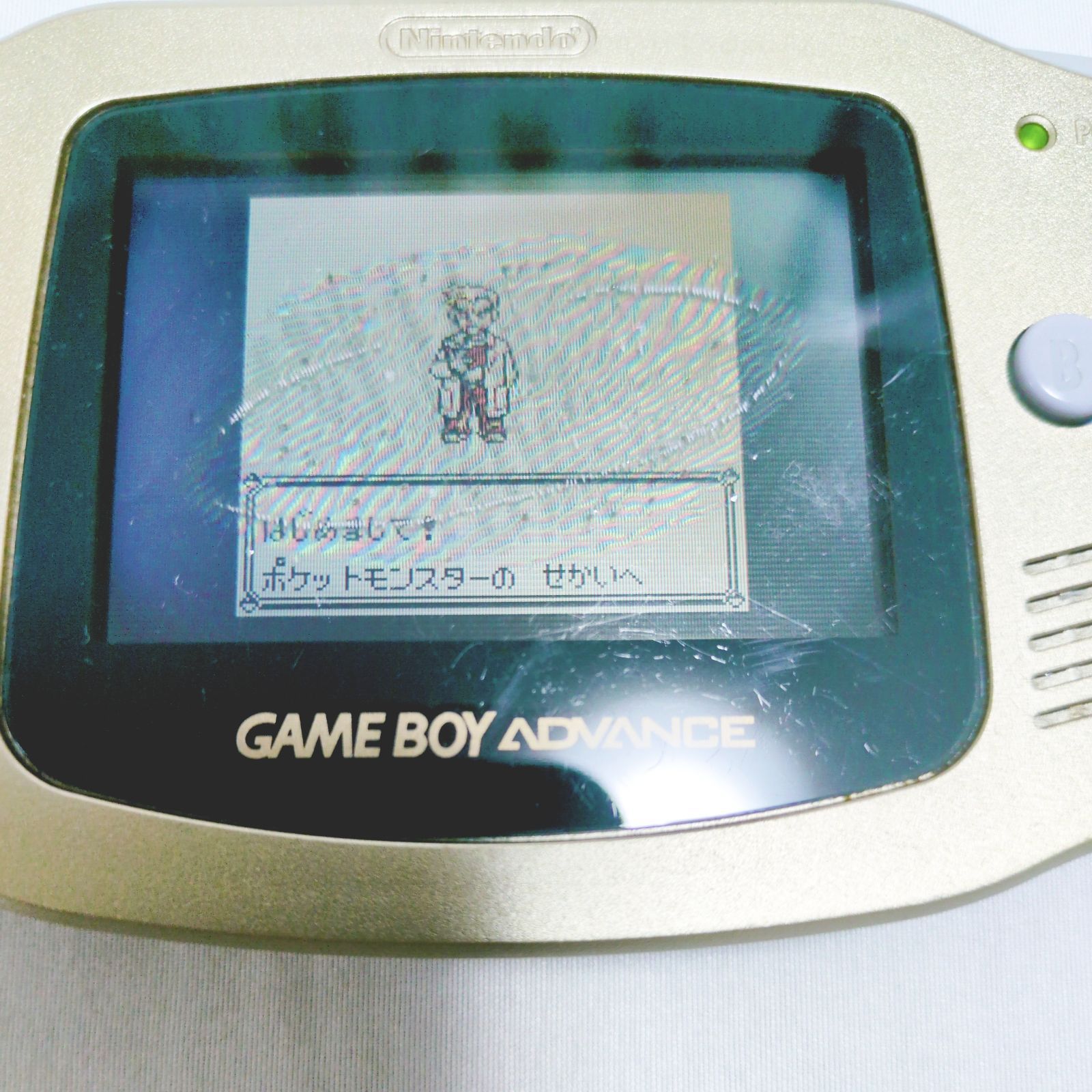?GBA ゴールド☆ジャンク品⚠液晶ビネガーシンドローム・通電確認済み 