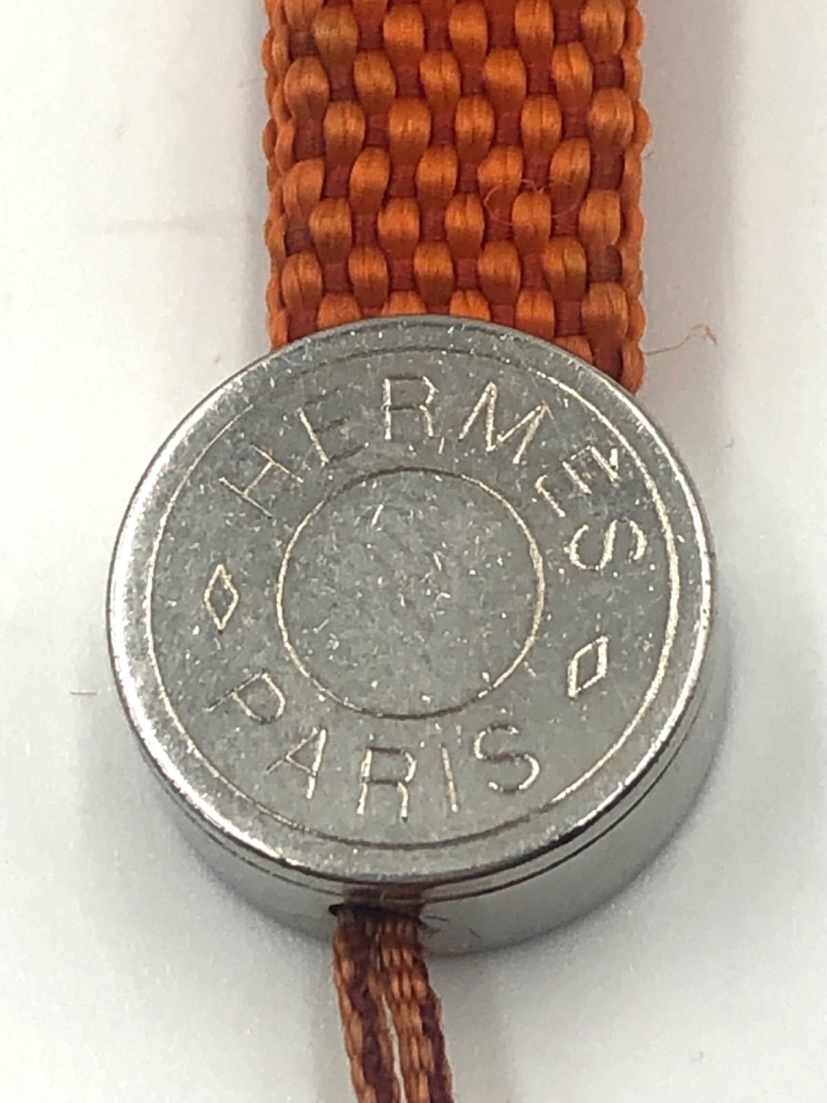 HERMES エルメス セリエ ストラップ チャーム オレンジ シルバー金具