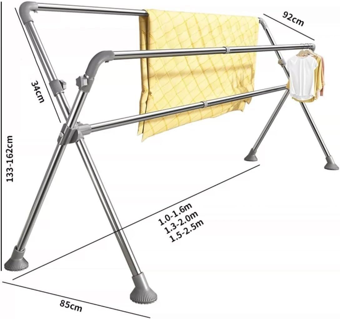 ステンレス製物干し台 室内物干し 洗濯物干しスタンド X型 室内 ベランダ 物干しラック 洗濯ハンガー タオルハンガー ふとん干し 洗濯物 MARWIL-DEMENAGEMENTS_CH