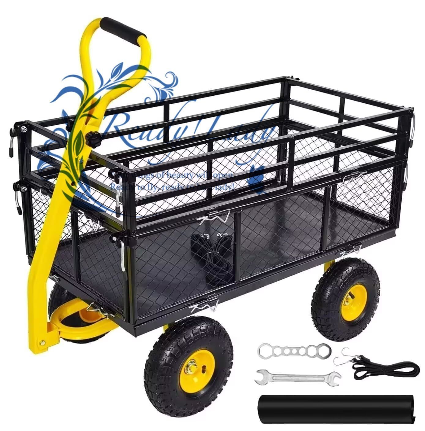 TRUSCO ラビットワゴン ６００Ｘ４００ ハンドル付 ゴム車輪 Ｗ色 RBW-963HW トラスコ TRUSCO ツールワゴン ラビットワゴン 600X400 ハンドル付 ゴム車輪