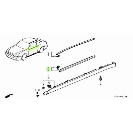 ホンダ 純正 プレリュード フロントドア モールディング 左右セット  