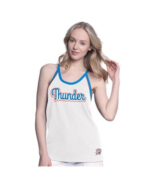 送料無料 ジースリー フォーハー バイ カール バンクス レディース タンクトップ トップス Women s White Oklahoma City Thunder Curveball Racerback Tank Top White