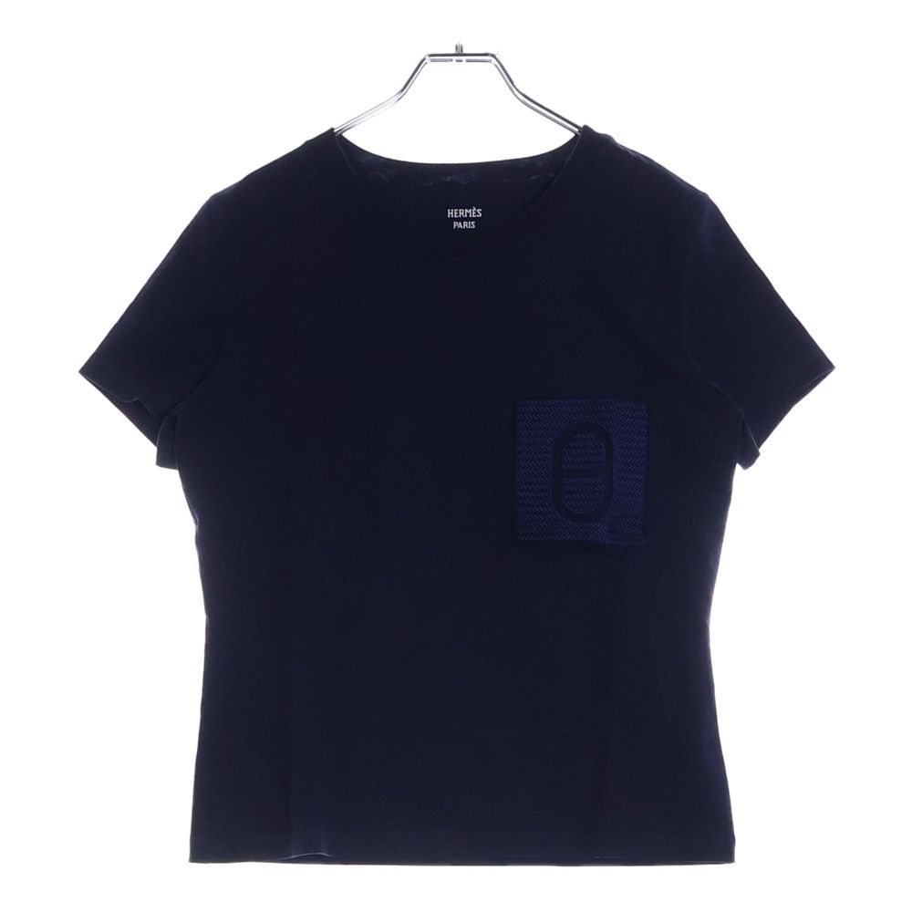 エルメス　バックロゴ　プリントTシャツ　白　ハイネック　リブ　シェーヌダンクル HERMES - 美品 エルメス HERMES Tシャツ カットソー 半袖