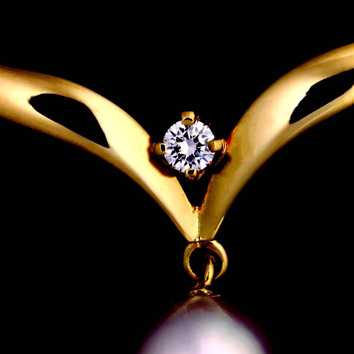ミキモト MIKIMOTO アコヤ真珠 7.0mm ダイヤ ネックレス 42cm