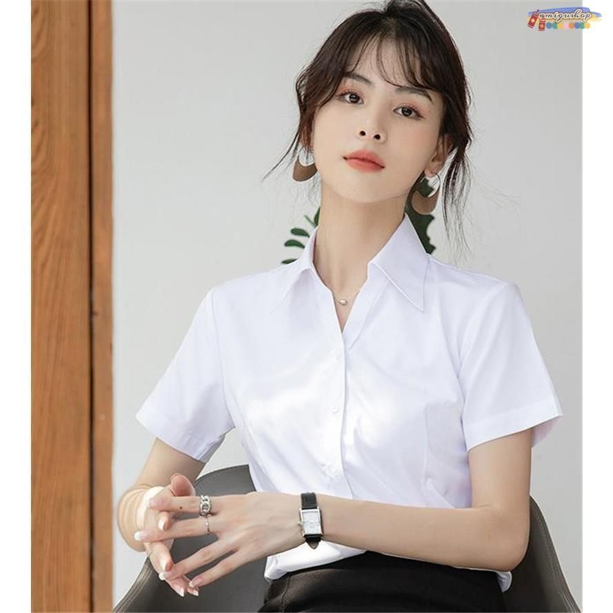 シャツ ワイシャツ レディース 半袖 ブラウス 事務服 ビジネス
