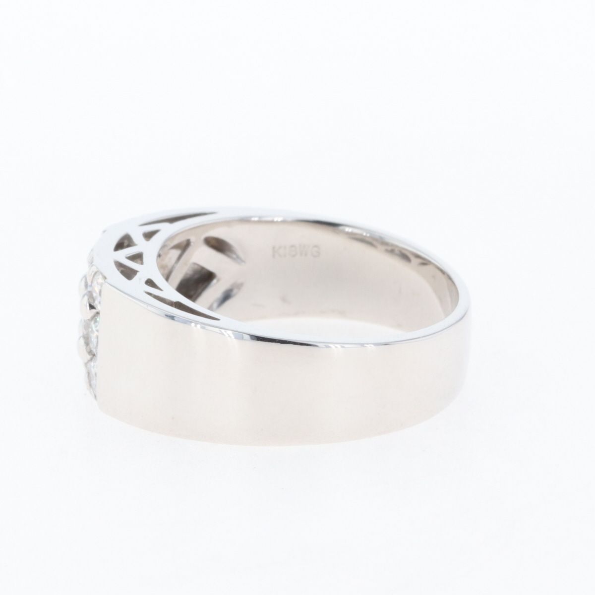ラッピング可】 メレダイヤ デザインリング K18 ホワイトゴールド 指輪