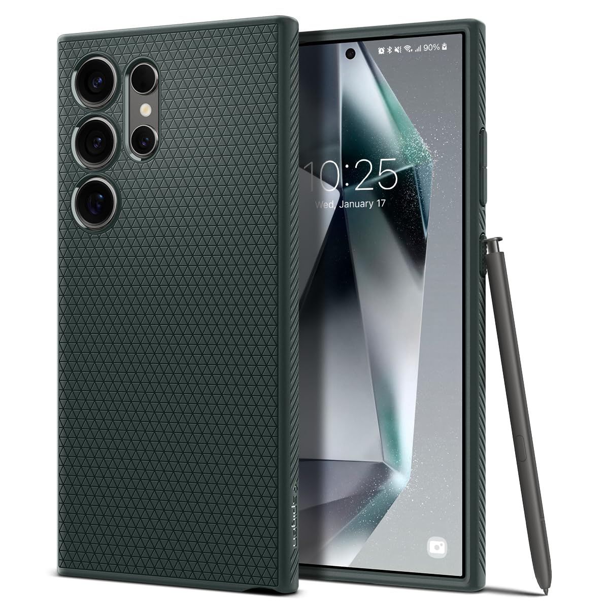Spigen Galaxy S24 Ultra ケース 耐衝撃 SC-52E | SCG26 TPU ソフトケース 米軍MIL規格取得 カメラ保護 傷防止 衝撃吸収 Qi充電 ワイヤレス充電 リキッド・エアー ACS07288 (アビスグリーン)