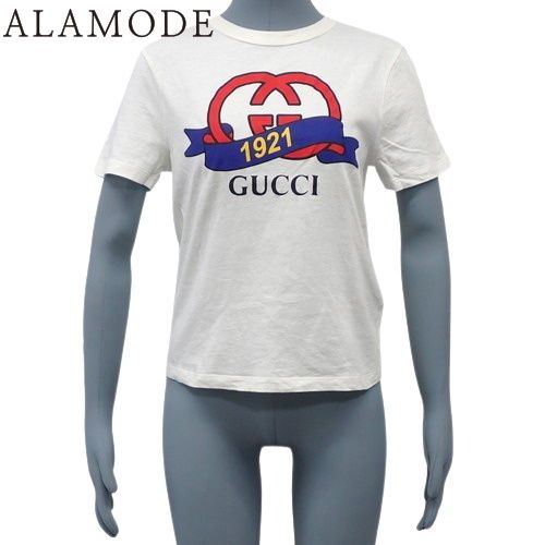 GUCCI グッチ インターロッキングG Tシャツ トップス アパレル ファッション 半袖 S コットン ホワイト白 レッド赤 ブルー青 イエロー黄 748287 レディース 40802144696 アラモード