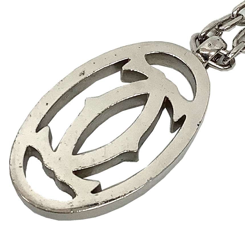 Cartier カルティエ 2 C モチーフ バッグチャーム キーホルダー キーチェーン シルバー aq 12031