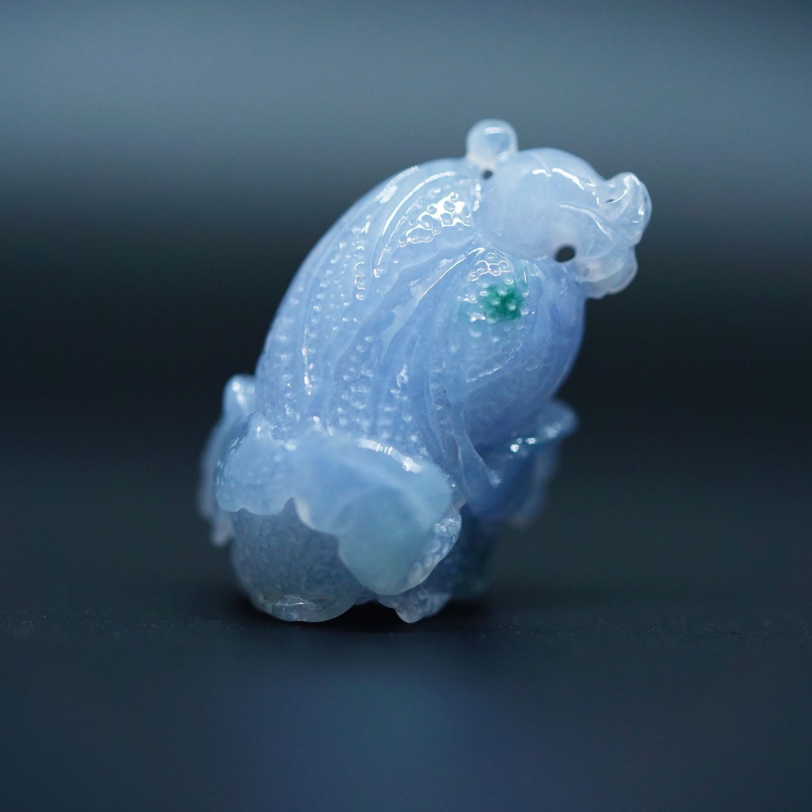 本翡翠 置物 ミャンマー産 白菜 彫刻