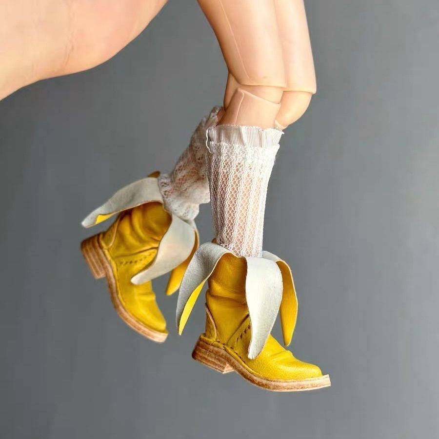 ネオブライス オビツ22 オビツ24 バナナシューズ 革靴 レザー ピエロシューズ