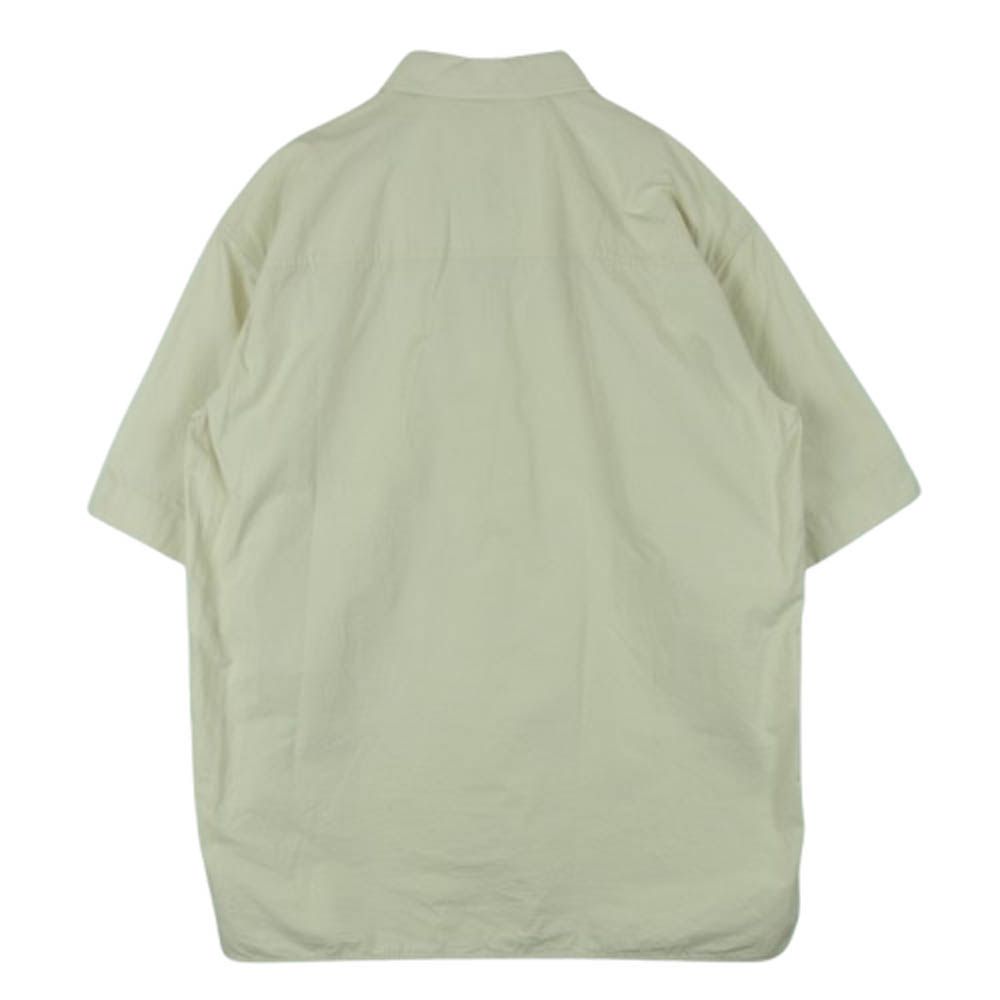 JIL SANDER ジルサンダー 20SS JSWQ605005 シルク切替 コットン スキッパー Vネック プルオーバー 半袖 シャツ マルチカラー系 ベージュ系 34