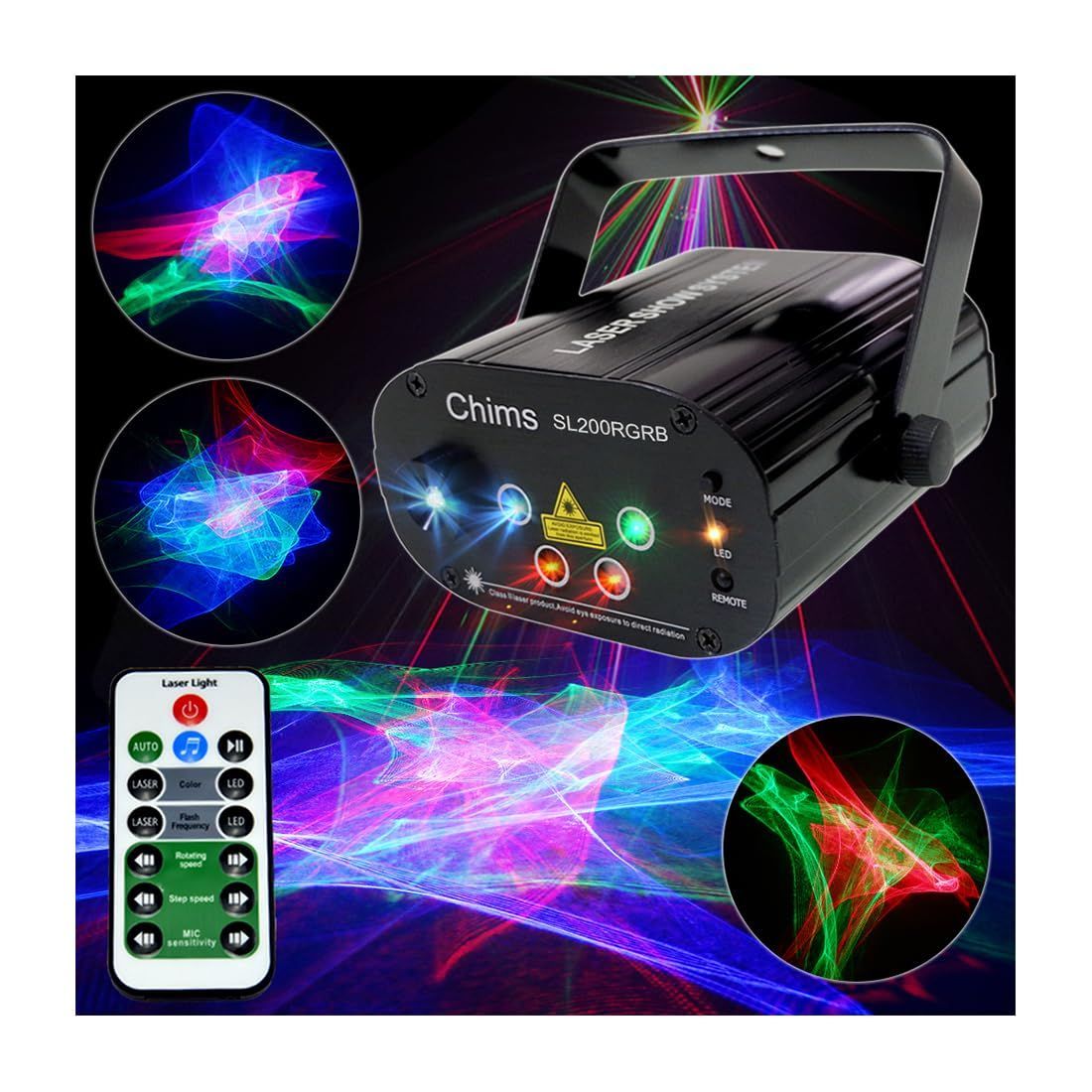 新品 Chims DJパーティーレーザー照明舞台照明システムRGB北極のオーロラ星雲銀河星空波状LEDステージ照明プロジェクターシステムDJダンスクリスマスハロウィンデコレーションフェスティバ