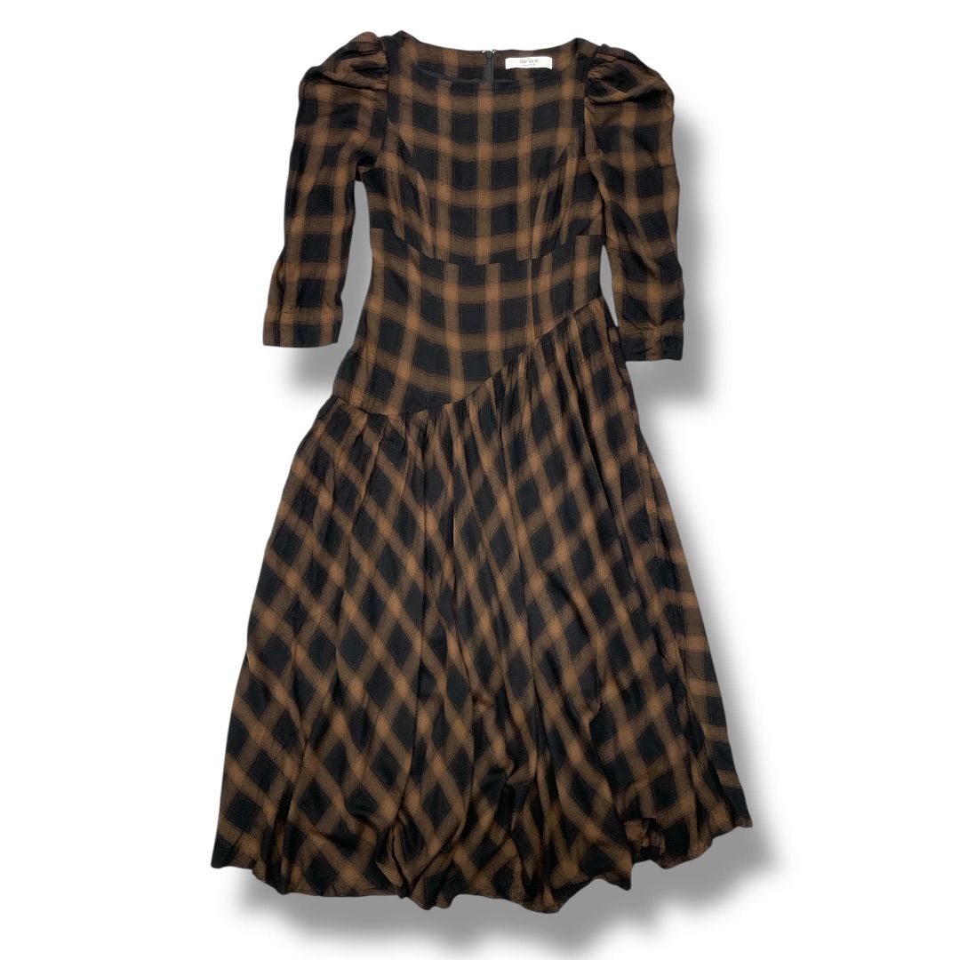 Herlipto Roanne Over Check Dress チェック　M Herlipto Roanne Over Check Dress Aライン M
