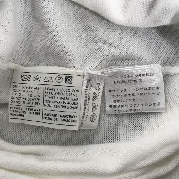 ラインストーン|半袖カットソー|Tシャツ レディースL|白