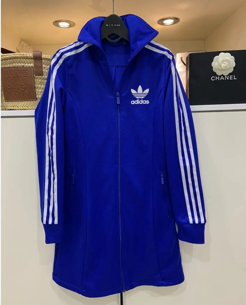 adidas アディダス 青 ジップアップ ミニワンピース 90 状態 クリーン