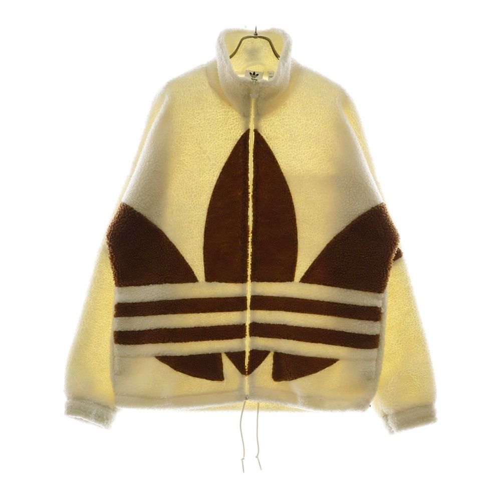 adidas ジップアップジャケット ホワイト/ブラウン adidas (アディダス 