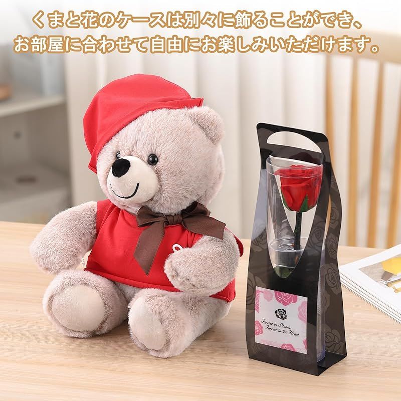 ぬいぐるみとプリザーブドフラワー ギフトセット