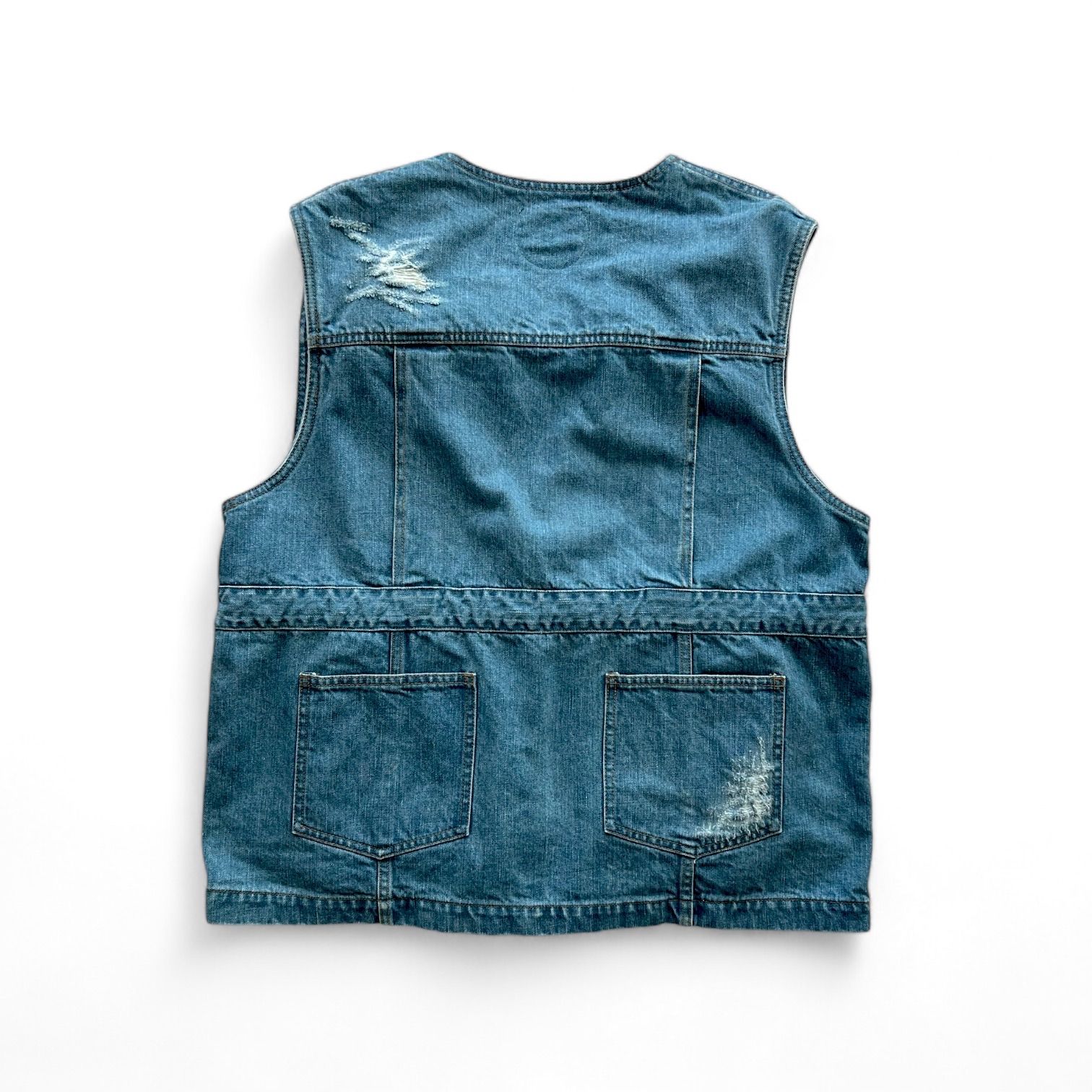 BELPER ベルパー DENIM VEST ダメージ加工デニムベスト(INDIGO) - メルカリ