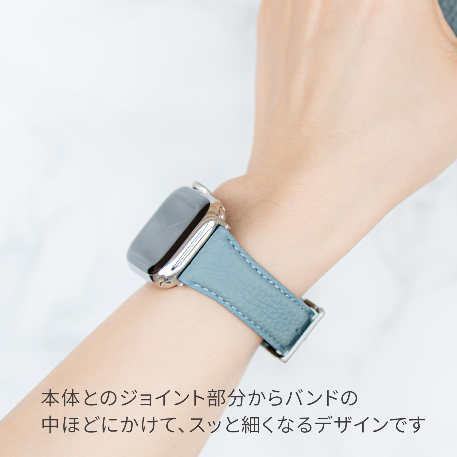 41・40・38mm_ベイビーブルー [GRAMAS] Apple Watch バンド 本革レザー シュランケンカーフ コンパチブル ビジネススタイル アップルウォッチ  バンド apple watch series 7/6/SE/5/4/3/2/1 (41・4 - メルカリ