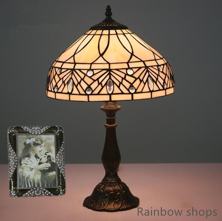注目モデル ステンドランプ 卓上スタンドライト アンティーク 花柄 レトロな雰囲気がおしゃれ ティファニー技法 bcp37