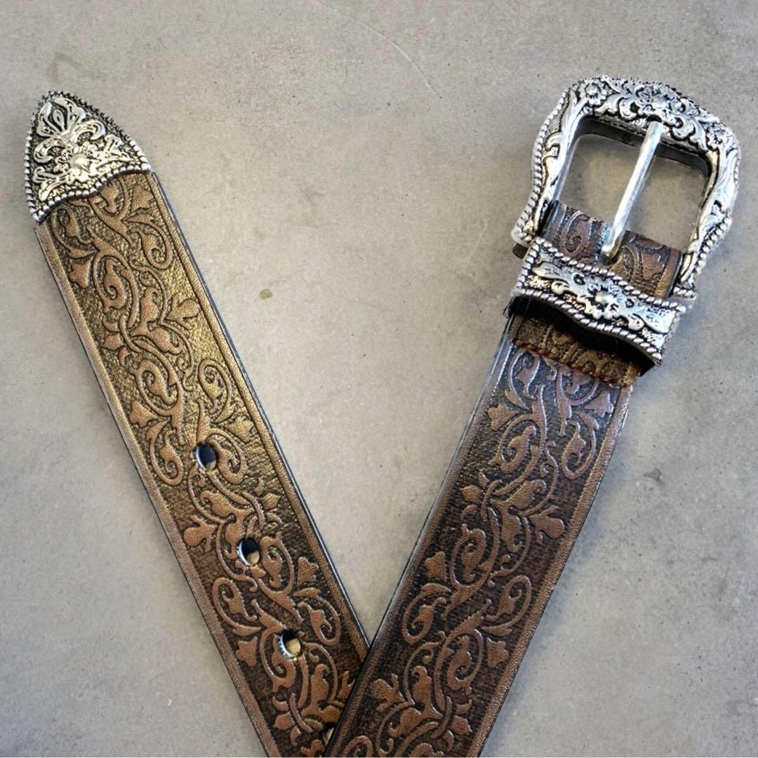 ウエスタンベルト パンク レザー ベルト アメカジ グランジ 古着