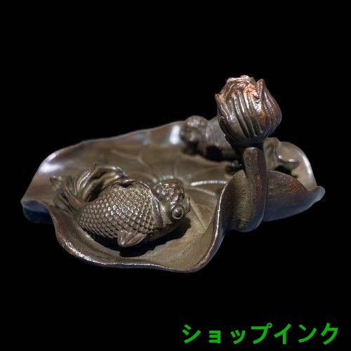 銅細工 カエル エル香挿 茶寵 香道具 装飾品 工芸品 美術品 置物 銅細工 カエル エル香挿 茶寵 香道具 装飾品 工芸品 美術品 置物