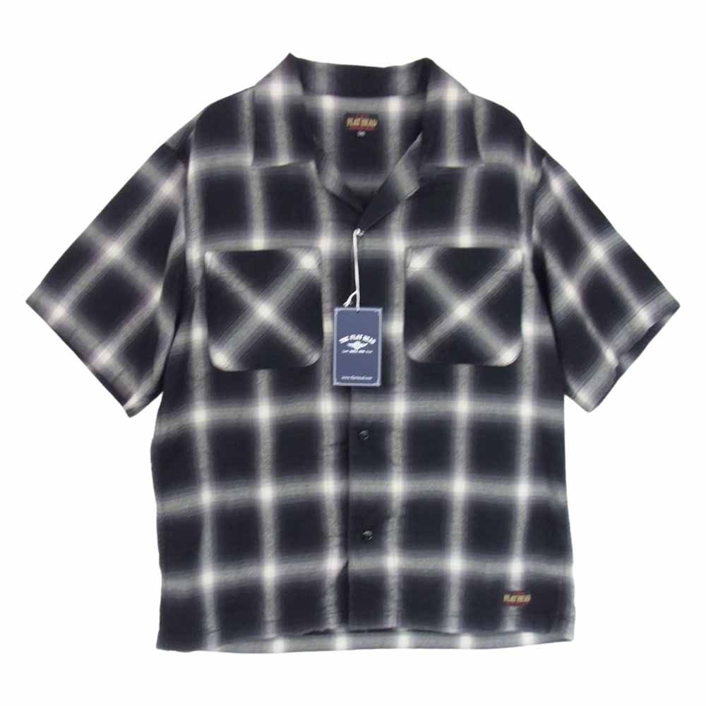 THE FLAT HEAD ザフラットヘッド FN-SCR-010S OMBRE CHECK SHORT SLEEVE SHIRT オンブレチェック  半袖 オープンカラー シャツ ブラック系 36【中古】 - メルカリ