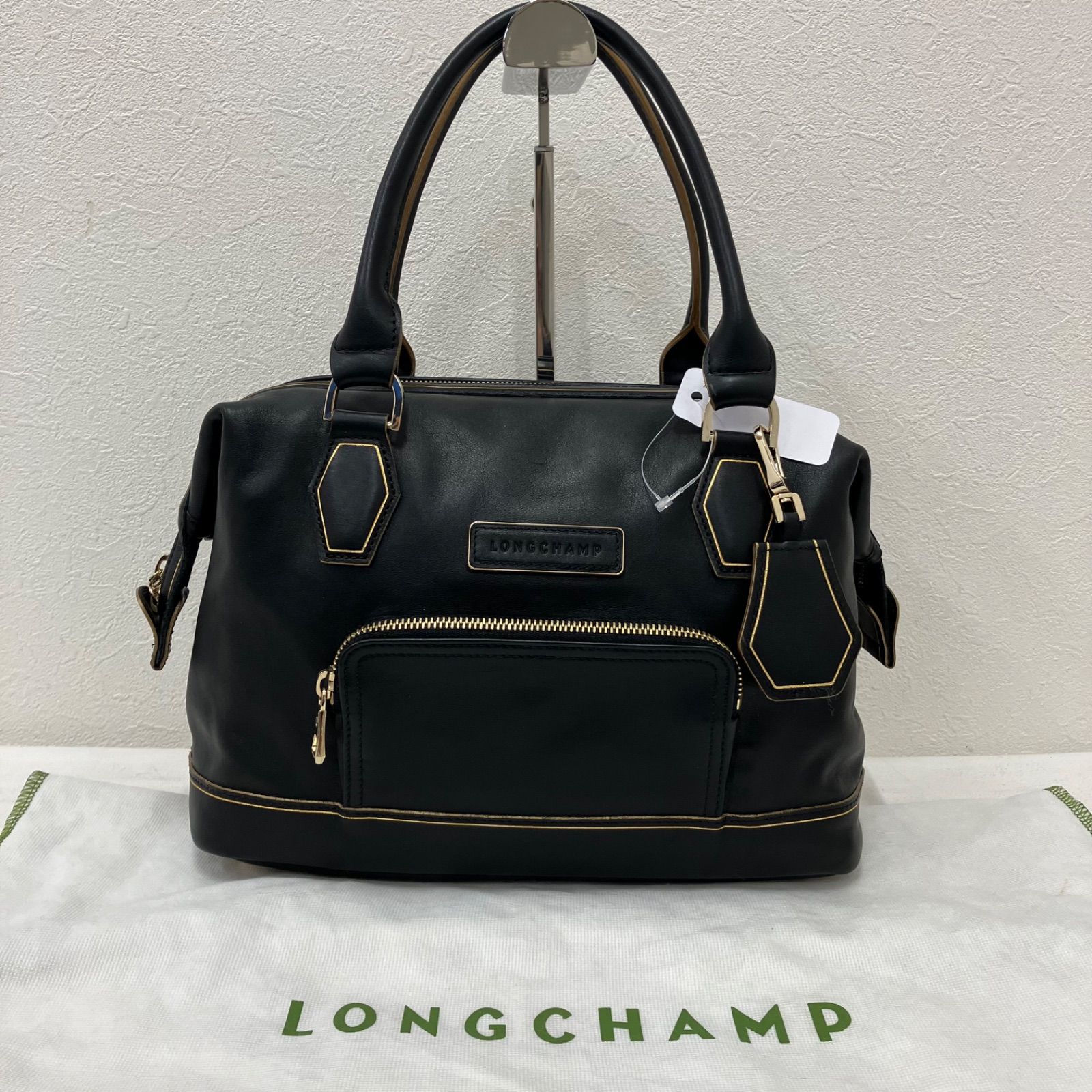302 美品 LONGCHAMP ロンシャン レザー ハンドバッグ トートバッグ 大 