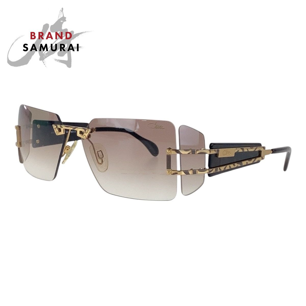 美品 CAZAL カザール ブラウン ゴールド金具 メタル