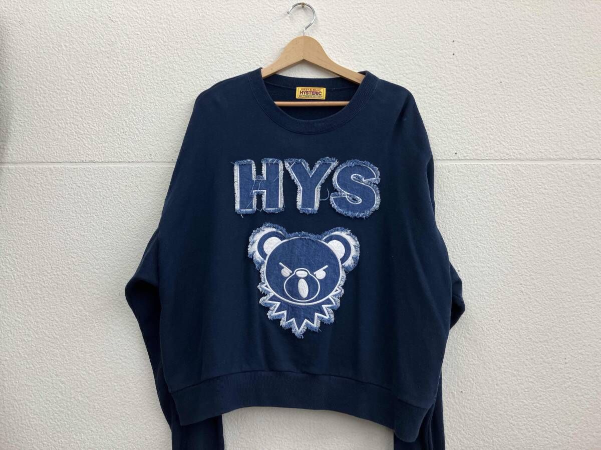 HYSTERIC GLAMOUR ヒステリック グラマー 01231CS04 アップリケ オーバーサイズ ネイビー