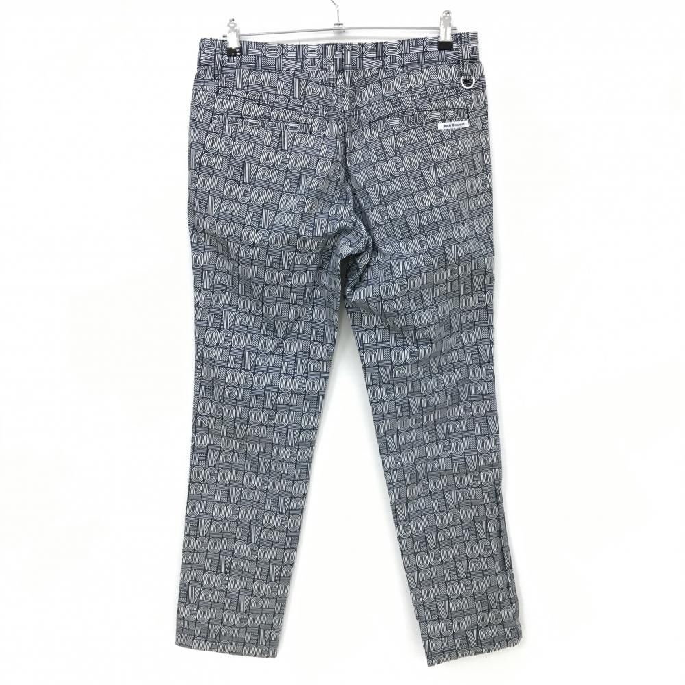 ジャックバニー　ネイビー　ゴルフウェア　パンツ　5　サイズ　L ジャックバニー パンツ ネイビー×白 総柄 ストレッチ メンズ 5(L