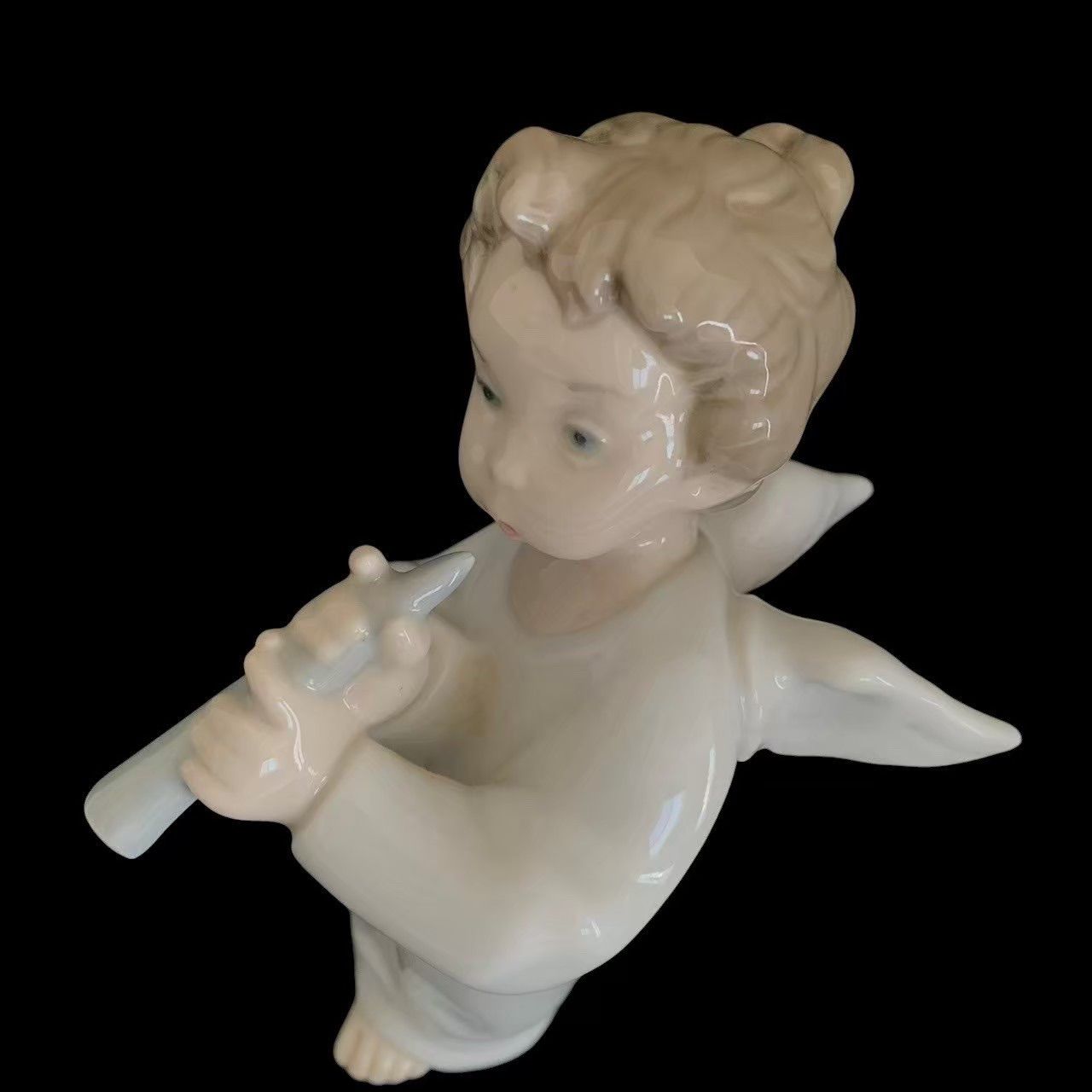LLADRO リヤドロ 置物 陶器 インテリア小物 天使 笛4540 スペイン製 LLADRO - リヤドロ・美品・天使・エンジェル・笛を吹く天使