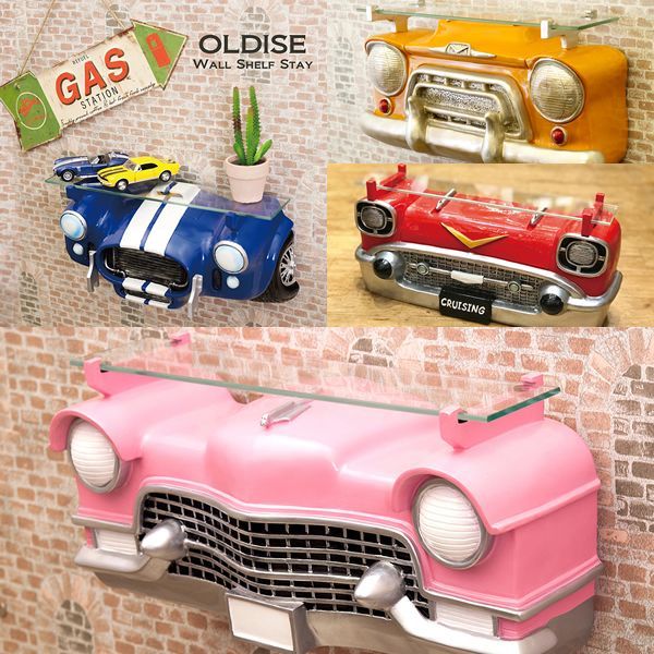 カーヘッドシェルフ オールディーズ CAR HEADシェルフ PINK CAR 壁掛け
