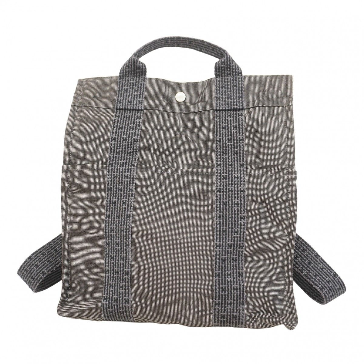 5ma0153-h エルメス リュック デイパック エールラインアドPM キャンバス グレー シルバー金具 レディース