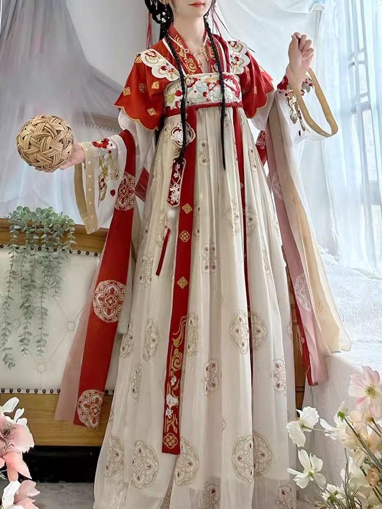 HF-156 豪華刺繍 漢服 かんふく 古風衣装 レトロ風 中華ロリータ コスプレ ワンピース 唐装 仙女服 中華風 美しい刺繍