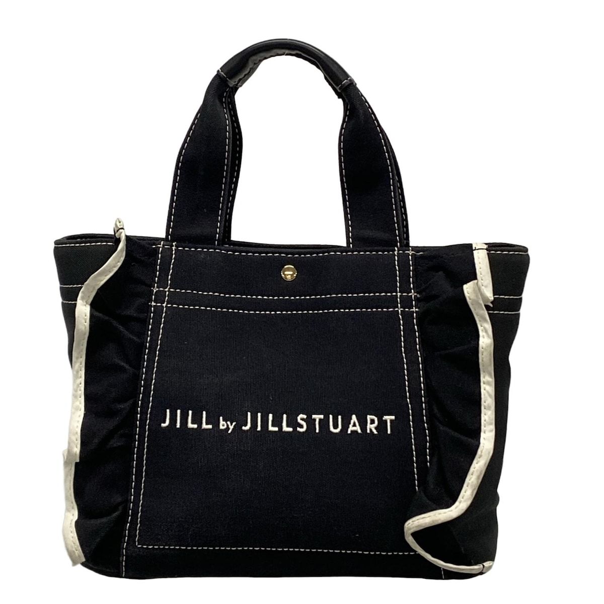 JILL STUART(ジルスチュアート) トートバッグ - 黒&times;白 フリル