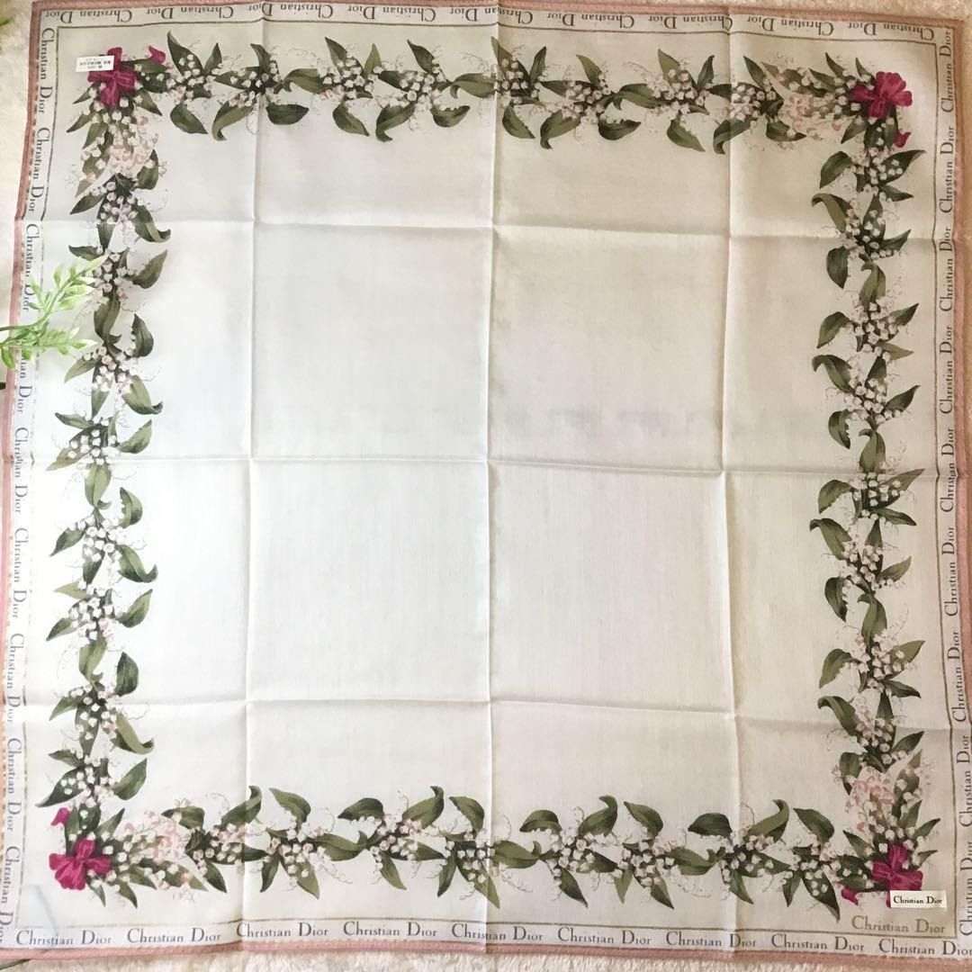 クリスチャンディオール ハンカチ スズラン Christian Dior ミニ