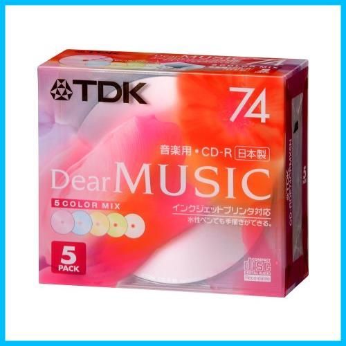 在庫 インクジェットプリンタ対応 ミックス 5枚パック 74分 音楽用 CD-RDE74CPMX5N CD-R TDK
