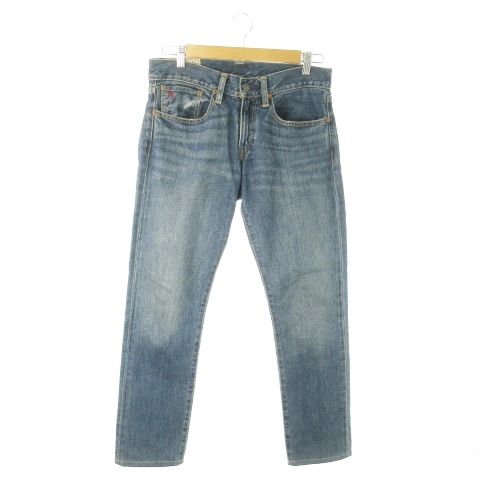 ポロ ラルフローレン POLO RALPH LAUREN SULLIVAN SLIM デニムパンツ ジーンズ テーパード ロゴ ウォッシュ加工 28 青 ブルー AO21 GY44