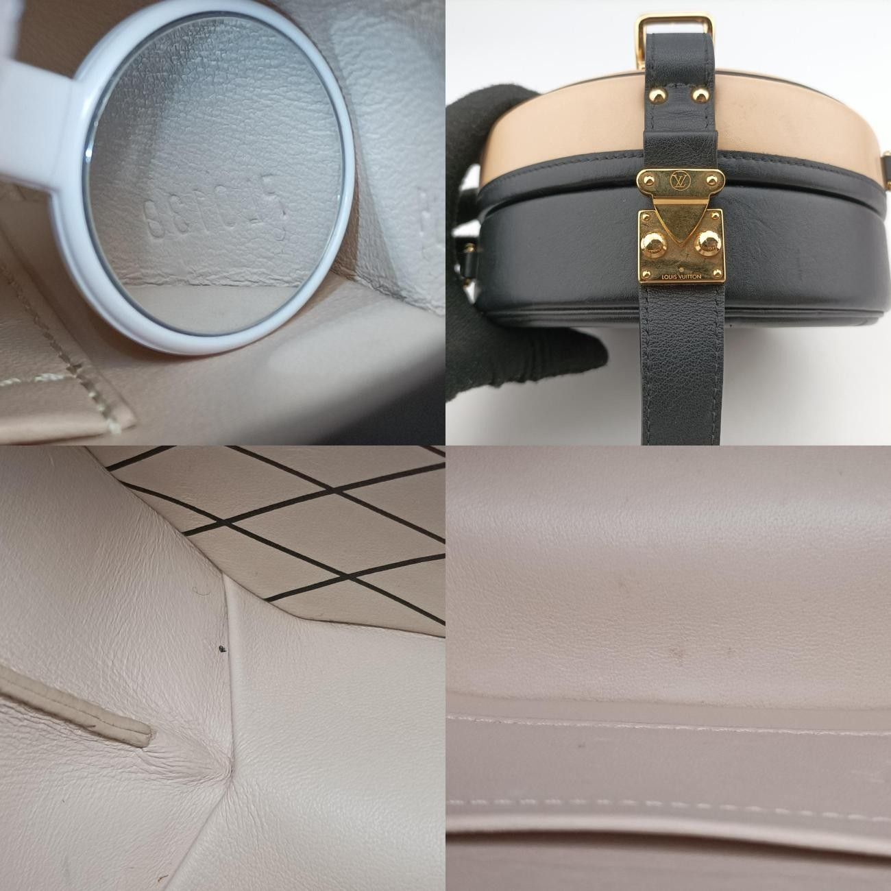 ボワット シャポーベージュ×ブラックレザーM53138PL0318