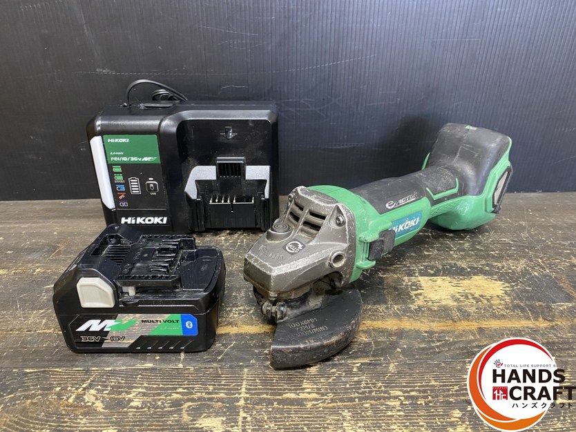 ● 品 HiKOKI ハイコーキ G3610DA ディスクグラインダ 100mm DC36V用 バッテリー 18V-5.0Ah 36V-2.5Ah ×1 充電器付