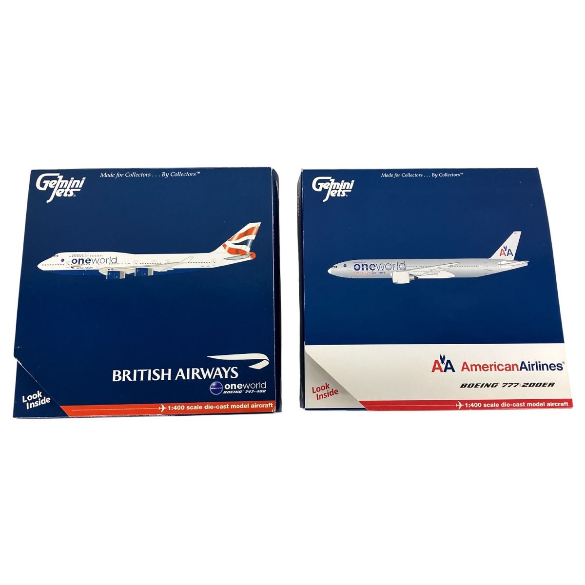 Gemini Jets 1|400 BRITISH AIRWAY ボーイング747-400 | American Airlines BOEING 777-200ER 1|400 飛行機 2点セット K10475567