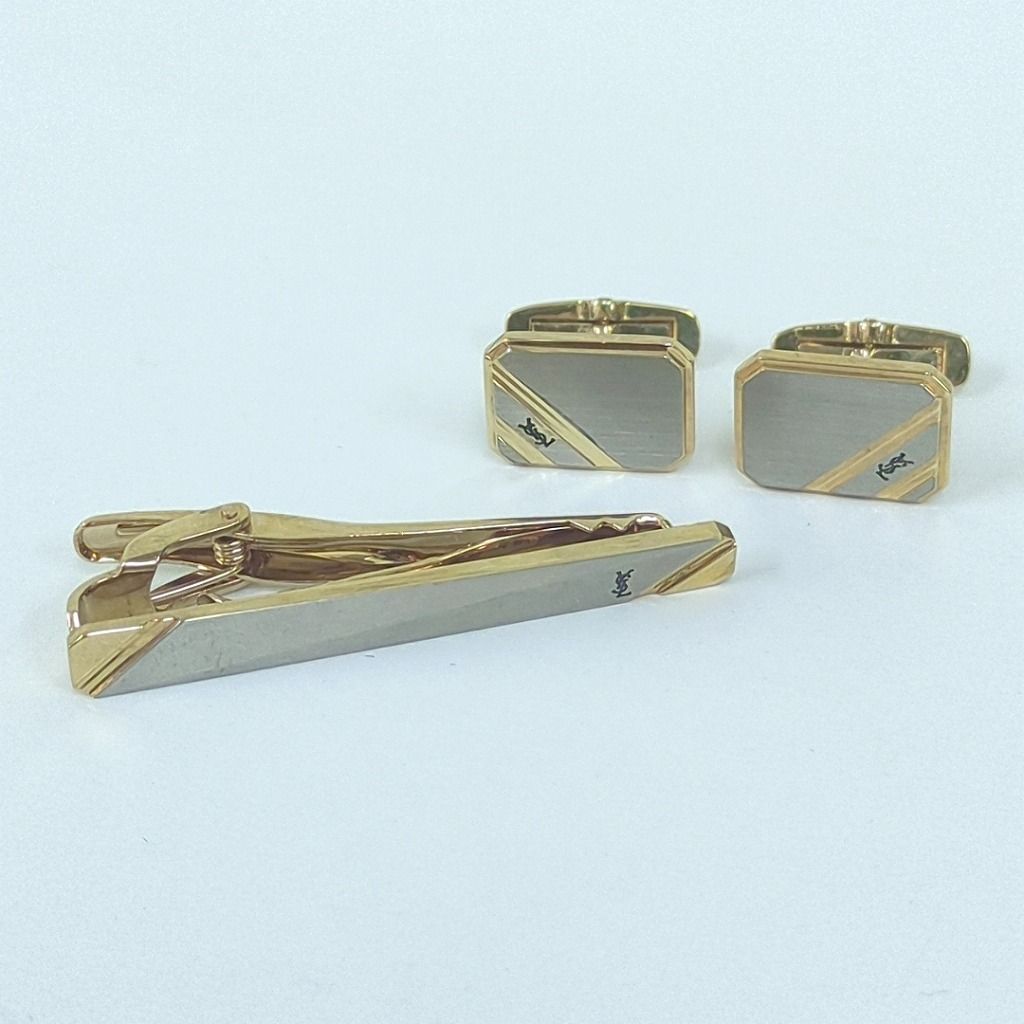 YSL イヴサンローラン　カフリンクス　ネクタイピン YSL イヴサンローラン カフリンクス ネクタイピン セット - メルカリ