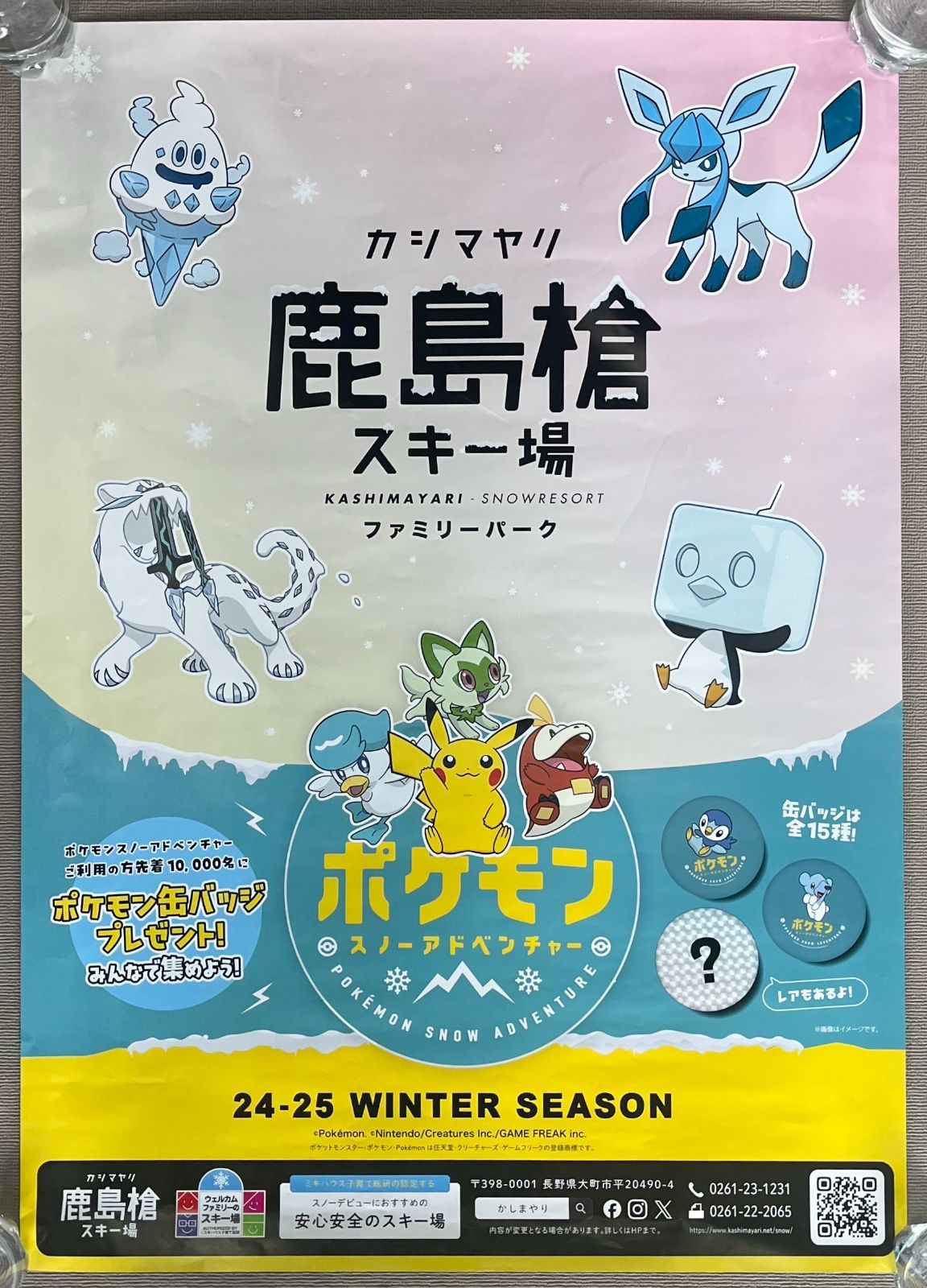 ポケモン スノーアドベンチャー ポスター 2024-2025 鹿島槍スキー場